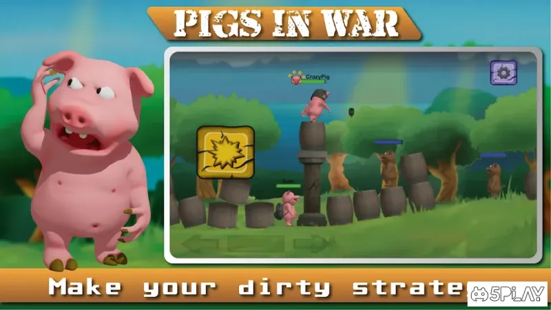 Angry Pigs In War Strategy offline Games v19 screenshot 1