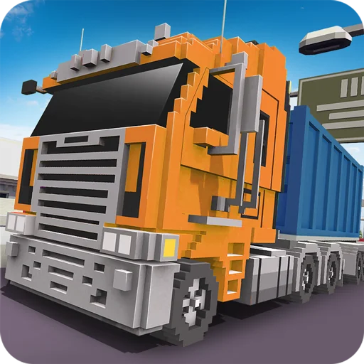 Blocky Truck Driver: Urban Transport screenshot