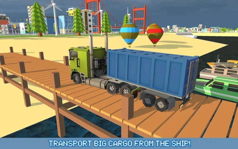 Blocky Truck Driver: Urban Transport screenshot