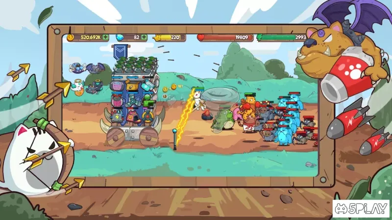 Cat'n'Robot: Idle Defense - Cute Castle TD Game screenshot 2