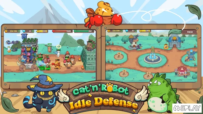 Cat'n'Robot: Idle Defense - Cute Castle TD Game screenshot 3