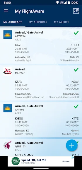 FlightAware screenshot