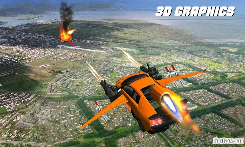 Flying Car Shooting Battle Adventure War Simulator screenshot 4