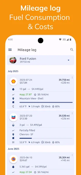 Fuelio: паливо і витрати screenshot
