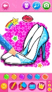 Glitter beauty coloring game screenshot