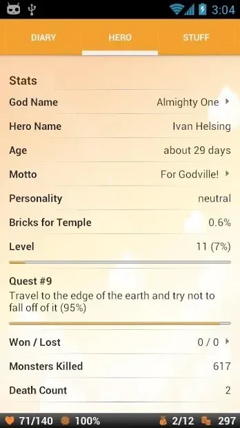 Godville 7.7.2 screenshot 2