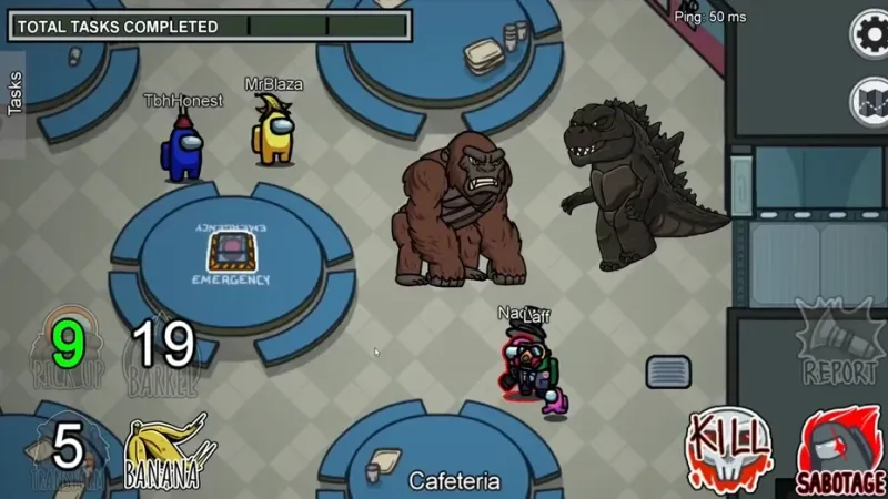 Godzilla Vs Kong Imposter Role Mod In Among Us 3.1.22 screenshot 3