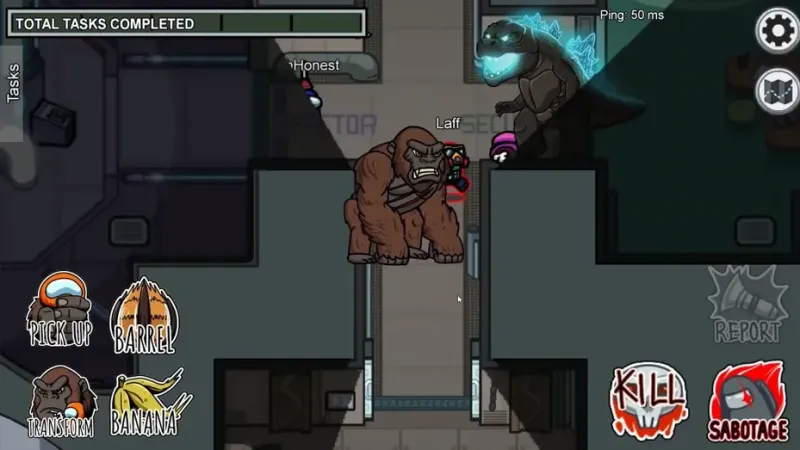 Godzilla Vs Kong Imposter Role Mod In Among Us 3.1.22 screenshot 4