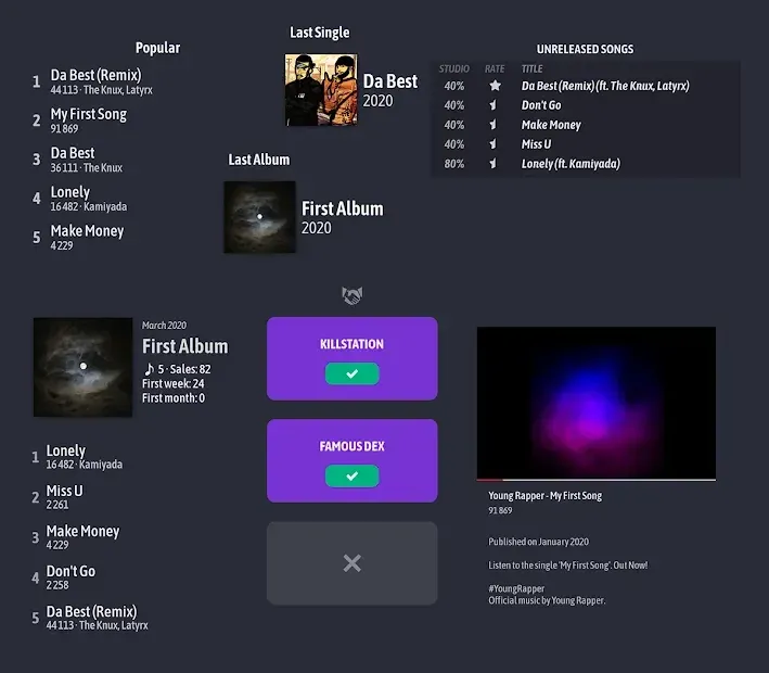 Rapper Simulator - Rap career game, rap life 20.8.22 screenshot 2