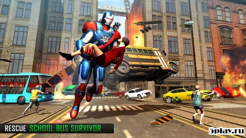 Super Captain Flying Robot City Rescue Mission screenshot 2