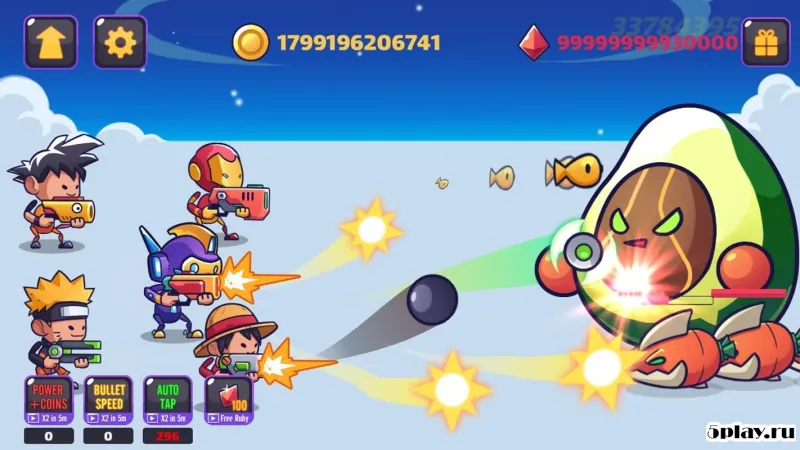 Tap Tap Stickman Heroes - Idle Fruit Monster Fight screenshot 2