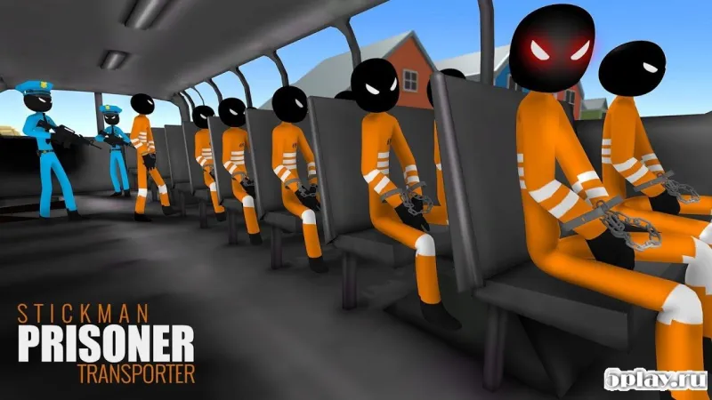 US Police Stickman Criminal Plane Transporter Game screenshot 2