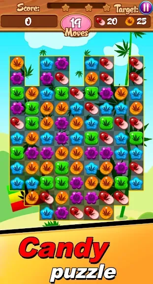 Weed Crush Match 3 Candy - ganja puzzle games screenshot