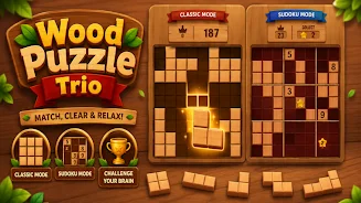 Wood Puzzle Trio screenshot