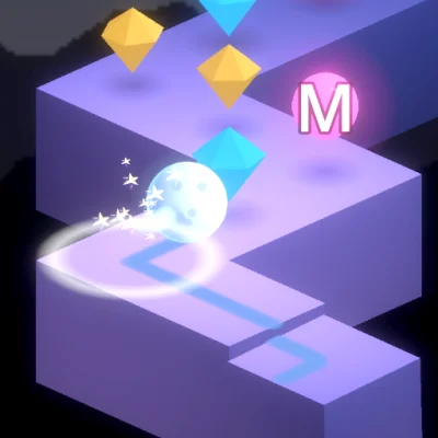 Lunar Roll: ZigZag Ball Run
