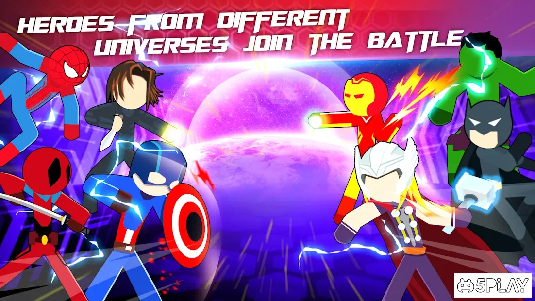 Бой героев Супер Stickman 2.5