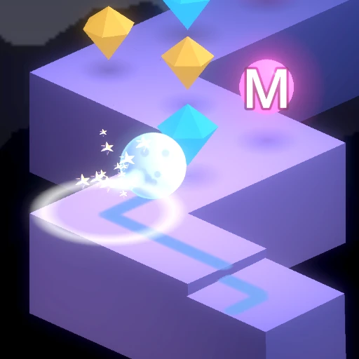 Lunar Roll: ZigZag Ball Run