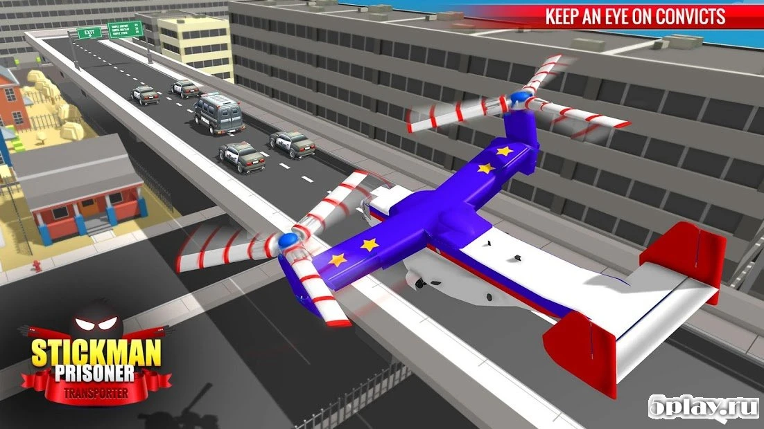 US Police Stickman Criminal Plane Transporter Game 2.9