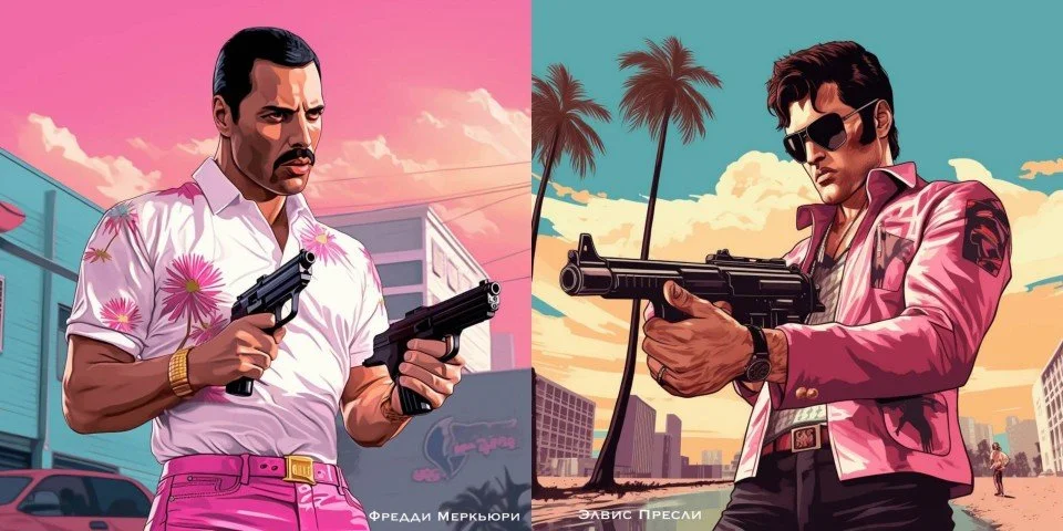 Нейронна мережа показала відомих музикантів на зображеннях GTA: Vice City