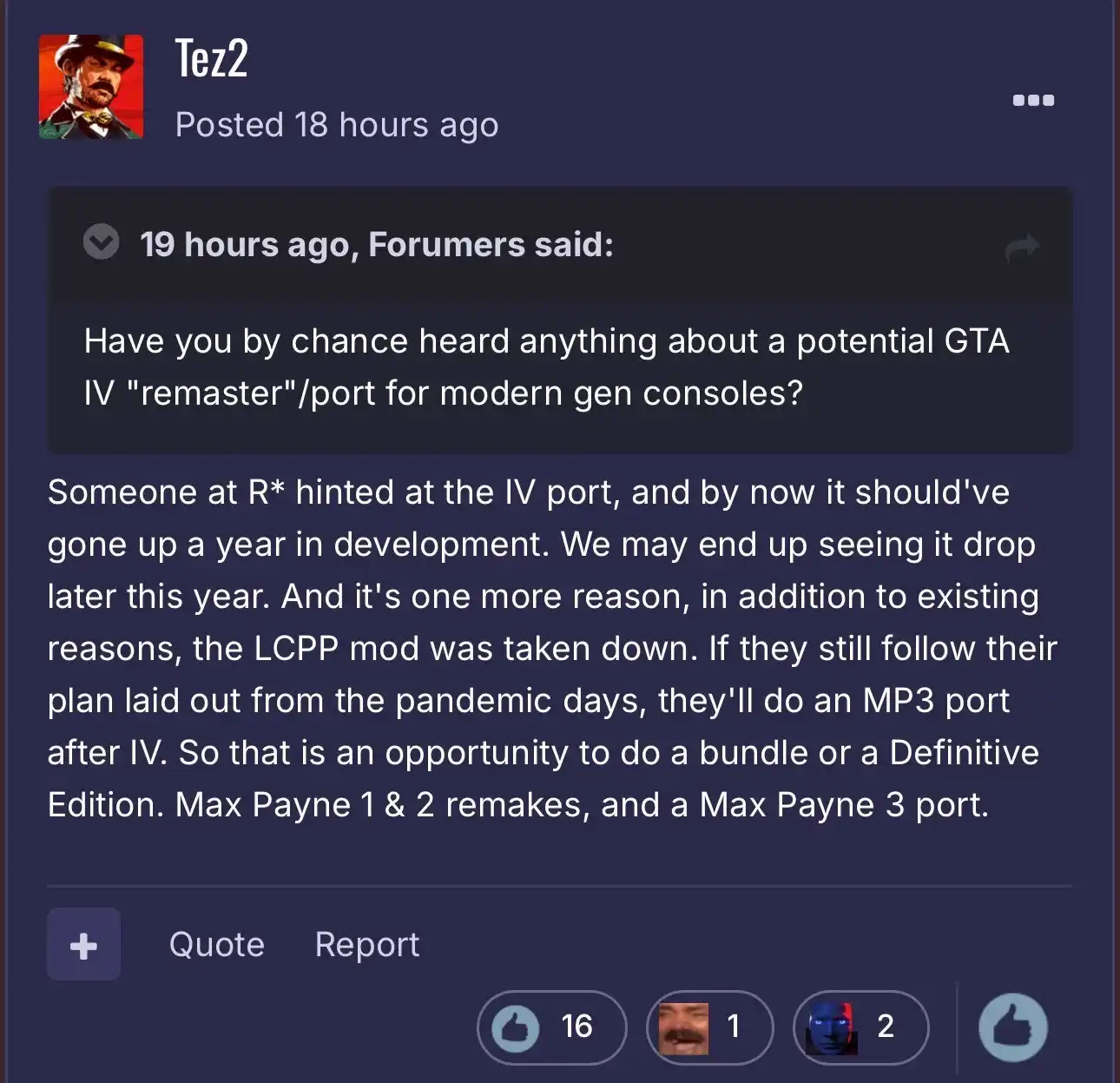 Rockstar може повернути GTA 4 та Max Payne 3 у оновленій формі - інсайдер розповів про плани студії