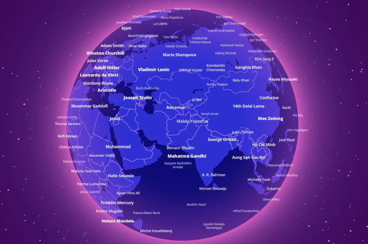 Географ створив інтерактивну карту з батьківщиною знаменитостей  