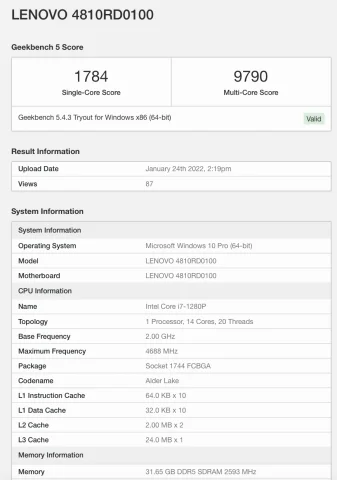 Intel Core i7-1280p зміг наздогнати ігор попередника в владі